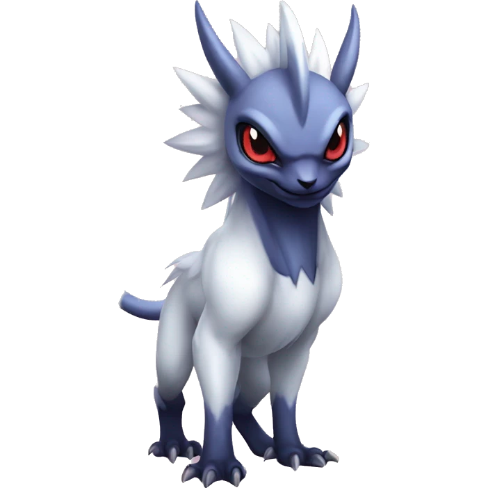 Edgy Cool Kawaii Baby Nargacuga-Absol-Pokémon Full Body Detailed High Quality emoji