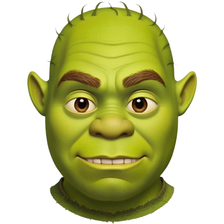 Realistic shrek with human face emoji