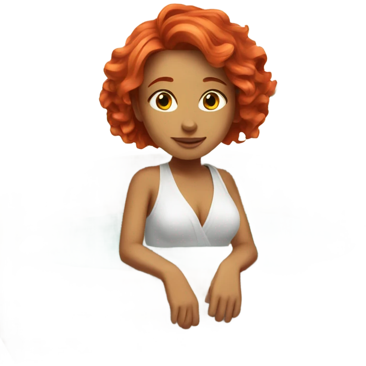 Red hair girl in spa relaxing  emoji
