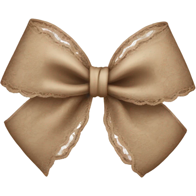 Elegant Pale brown lace bow emoji