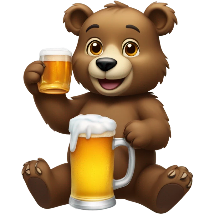 Beer drinking bear emoji