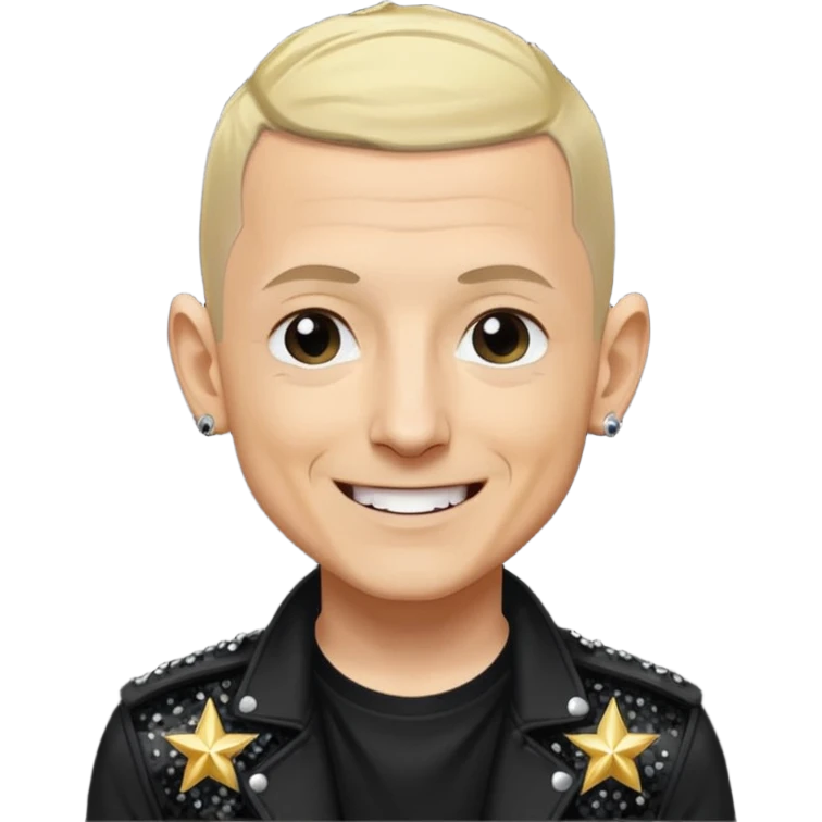 Chester Bennington with blonde hair, black sequin tour outfit  emoji