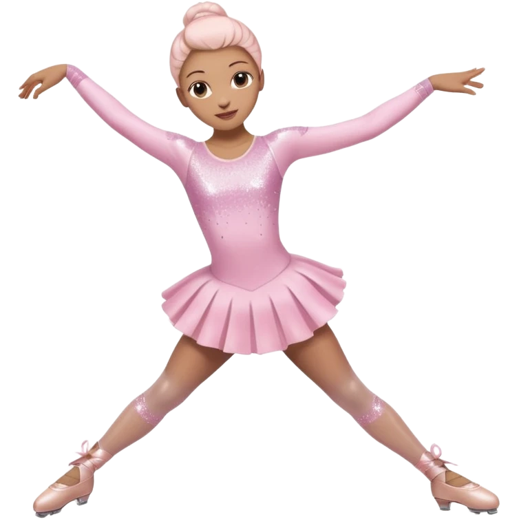 A pretty and beautiful pastel pink Figure Skater emoji  emoji