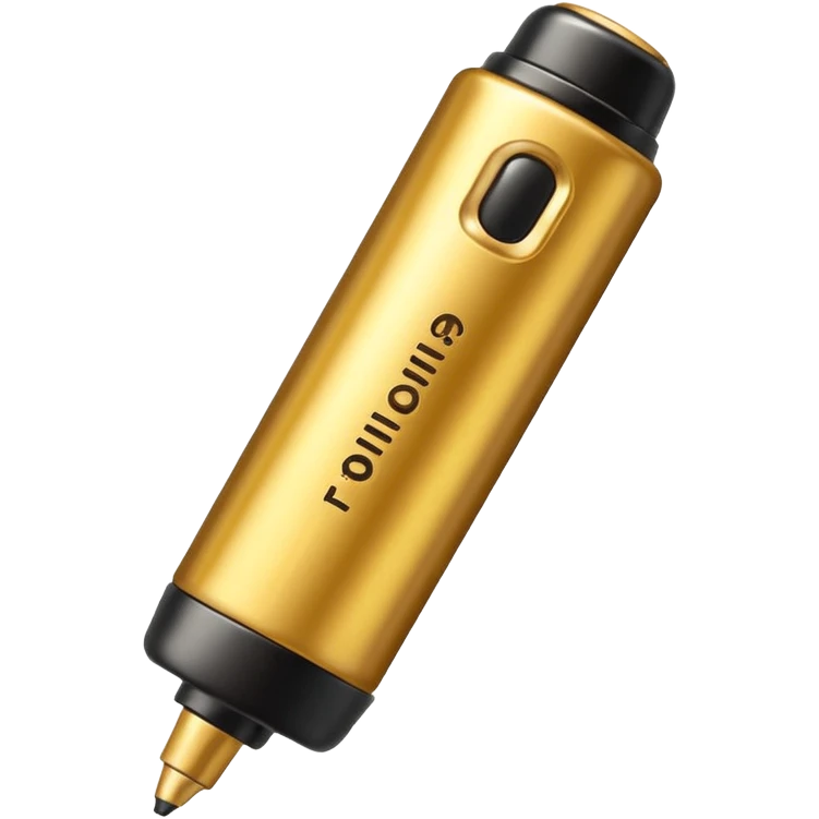 golden permanent marker emoji, with a label emoji