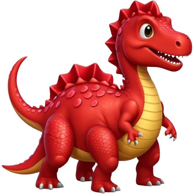 Red dinosaur with bows emoji