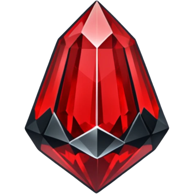 iOS sticker, dark fantasy crystal, monochrome red, minimal emoji