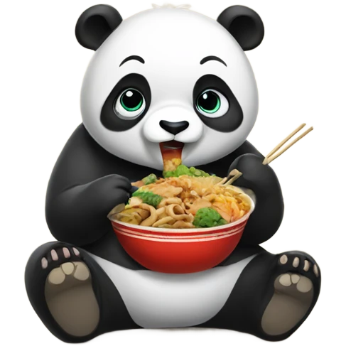 Panda eating Chinese food emoji