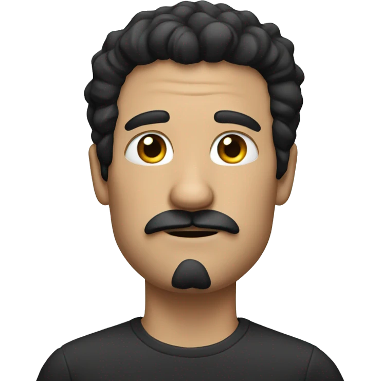 A white man with black hair and a square mustache emoji