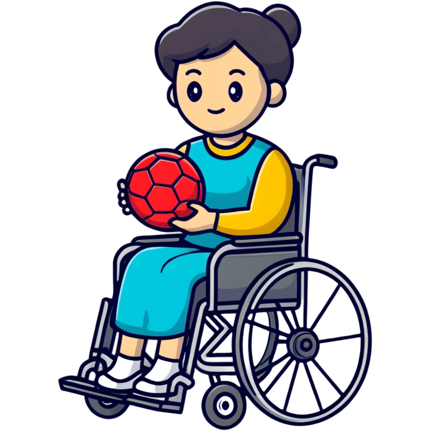 woman in wheelchair with football emoji