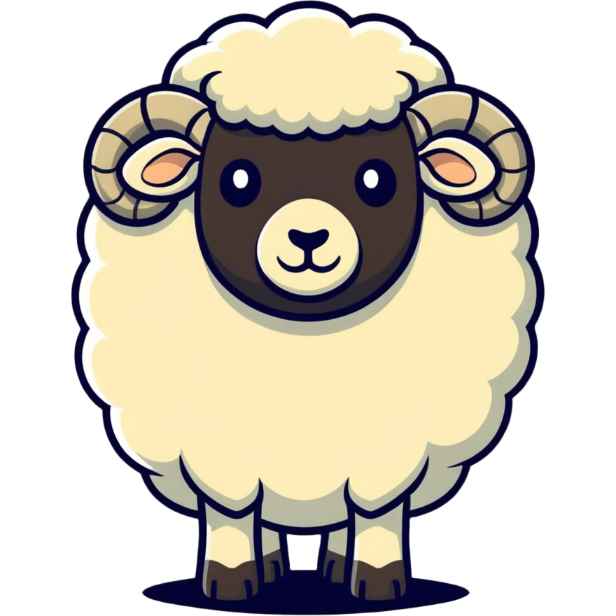 buff sheep, muscular, strong, cartoonish, exaggerated muscles emoji