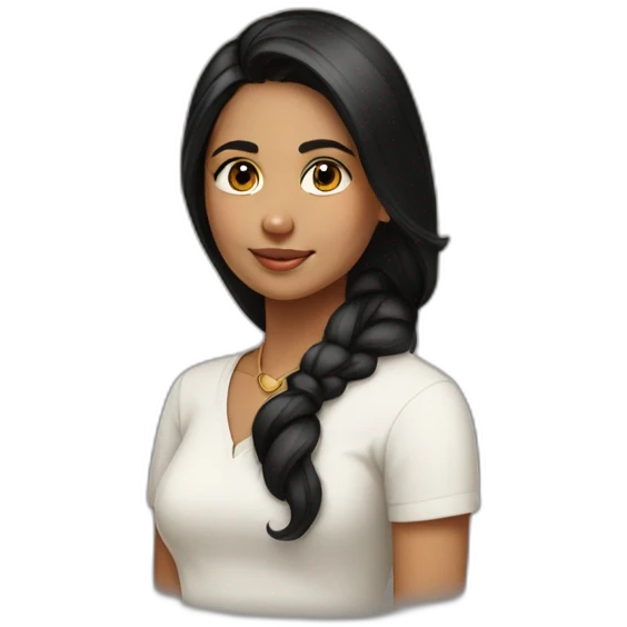 indian-girl-white-top-blackhair emoji