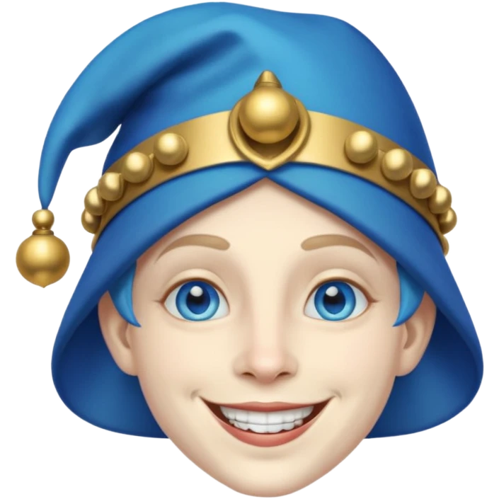 Jester with blue eyes emoji