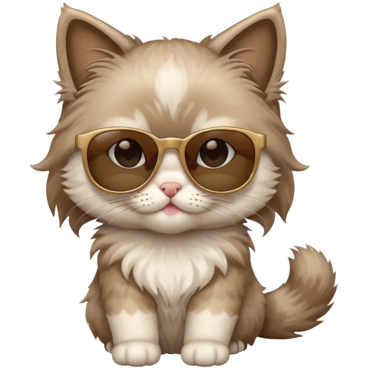 Mink ragdoll kitten with sunglasses on  emoji