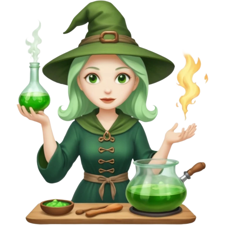 green witch cooking potion emoji