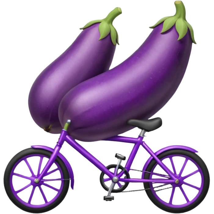 Eggplant riding a bike emoji