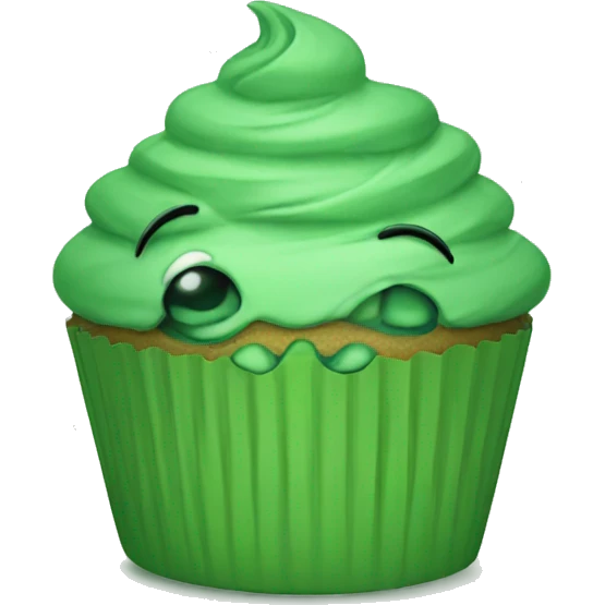 Sad green cupcake emoji