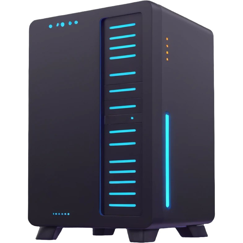 futuristic PC server with digital network connections emoji