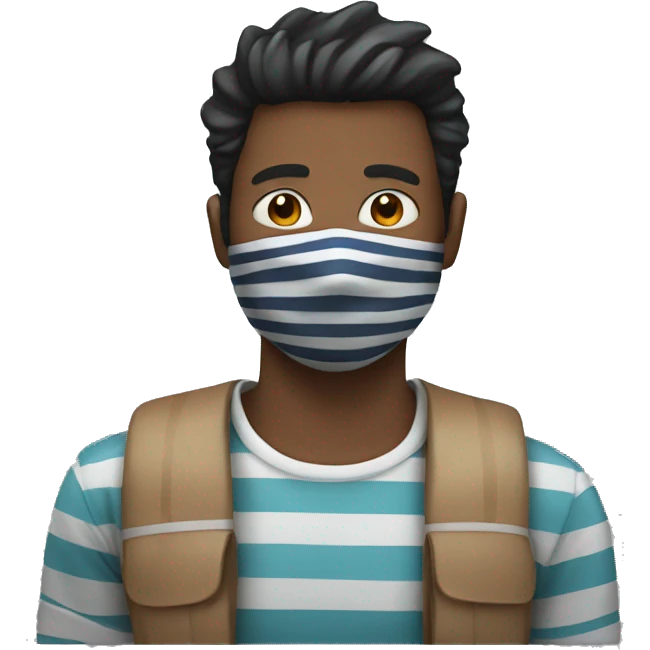 Guy with a mask and a striped shirt  emoji
