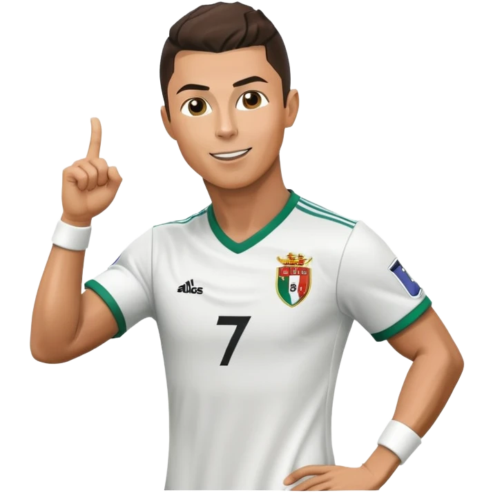Cristiano Ronaldo celebrating with his iconic "Siu" celebration pose emoji