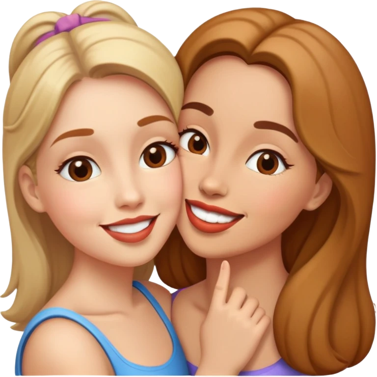 Woman and girl kissing emoji