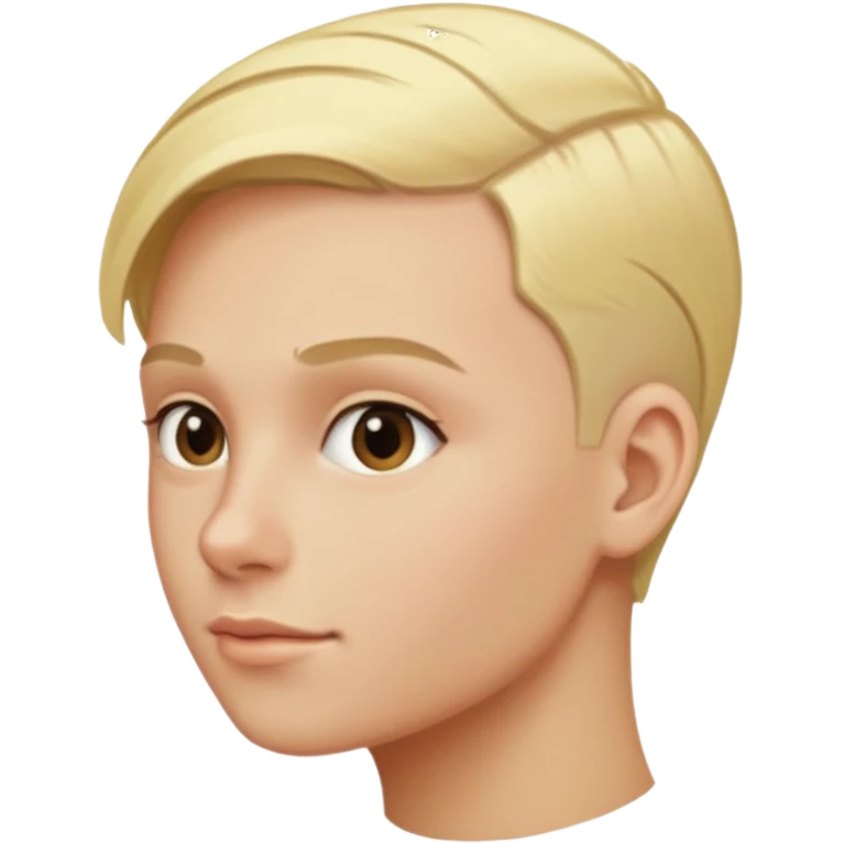 No glasses, blonde hair, left side shaved. emoji