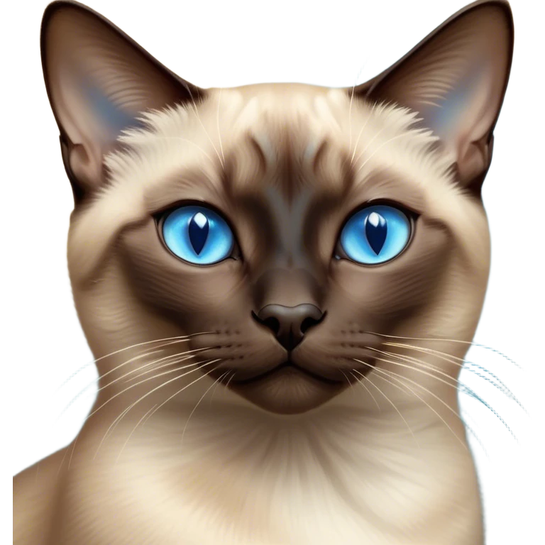 Cinematic Siamese Cat, Ultra-realistic 32k HD, Breathtaking piece of art, rim lighting, hauntingly beautiful art, soft sepia tones with accents of cool blues, Balanced features with striking almond-shaped eyes, highly detailed digital artwork, glowing with a subtle blue sheen, high shine, ethereal and graceful, a portrait of elegance, otherworldly, enchanting and mysterious, blending realism and fantasy, dreamy glow, optical illusion, immaculate composition, complex pose with fluid movement, capturing the feline's grace and charm, so lifelike that it feels like the cat could step out of the frame at any moment. emoji
