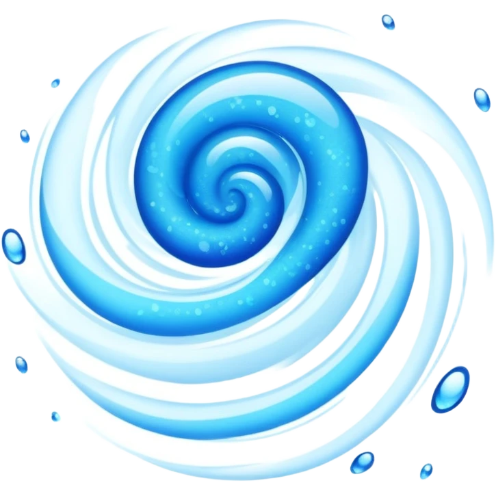 Cool blue air flowing, refreshing breeze with blue particles emoji