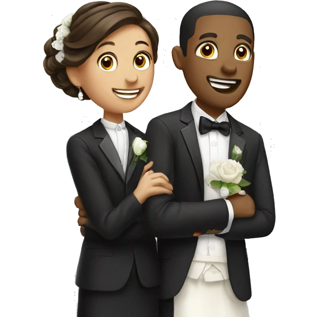 a man celebrating a bride and a groom  emoji
