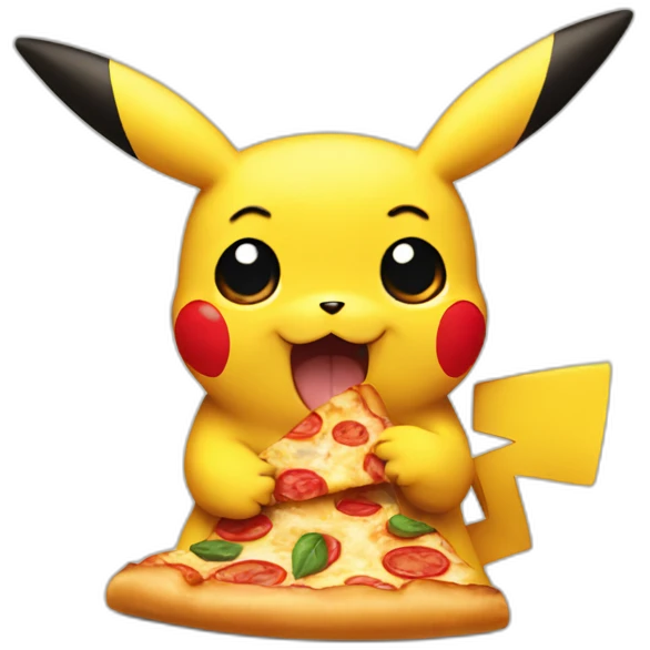 pikachu eating pizza emoji
