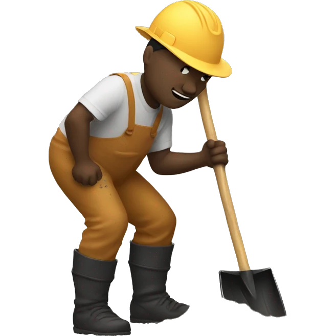 Man digging up mud with shovel emoji