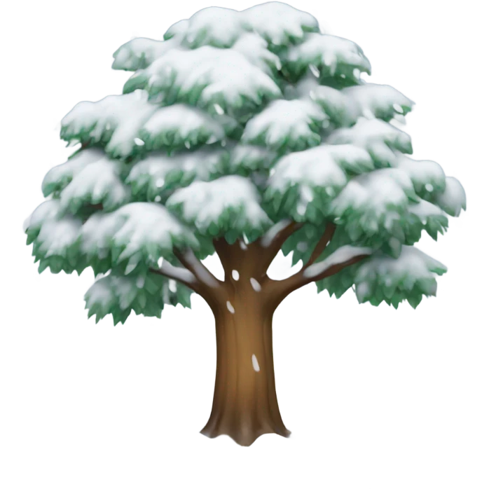 Snow falling on tree emoji