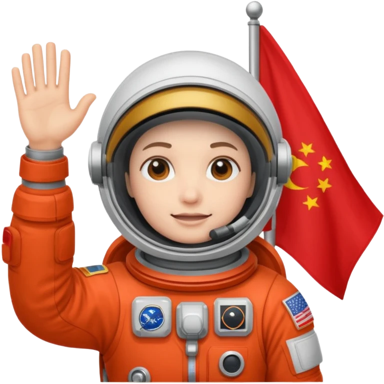 astronaut with red flag emoji