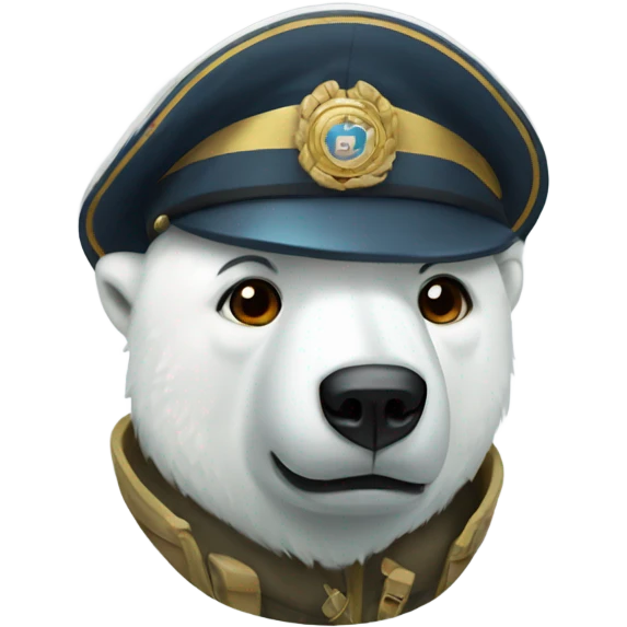 Polar bear soldier emoji