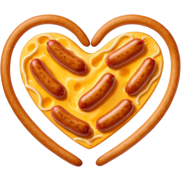 sausage cheese love shape emoji
