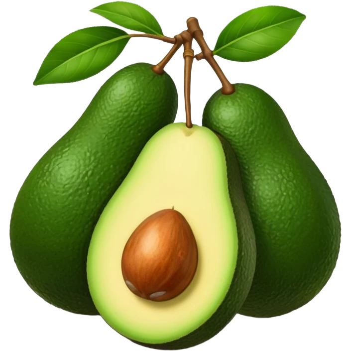 5 avocados whithout seed emoji
