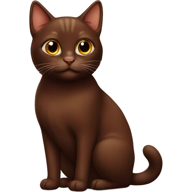 Chocolate brown cat  emoji