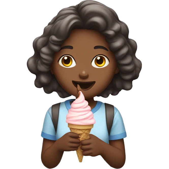 Girl eating ice cream emoji