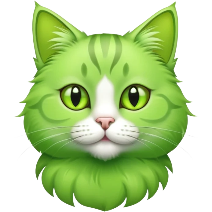 green cat with lime colored paws emoji