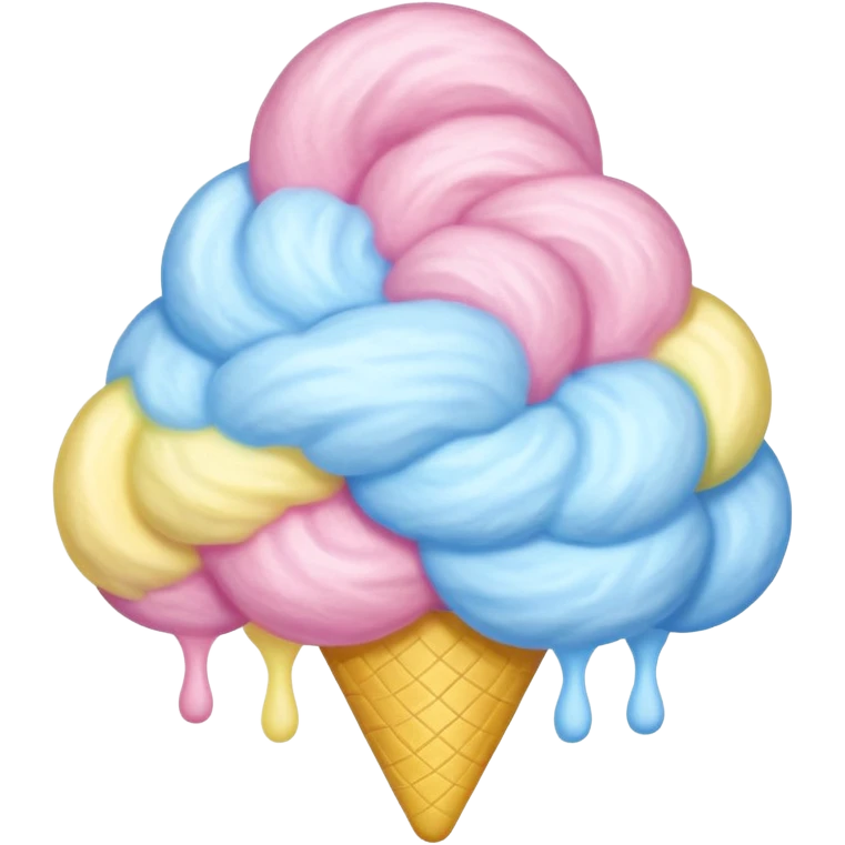Cotton Candy, Rainbow Cotton Candy – mixed pastel layers of pink, yellow, and blue. emoji