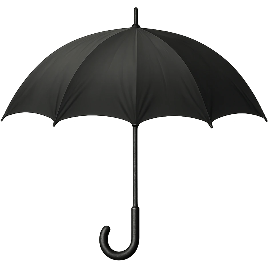 black umbrella, digital illustration emoji