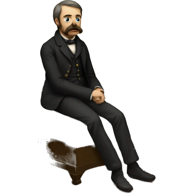 A sick man on a bed in 1870 emoji