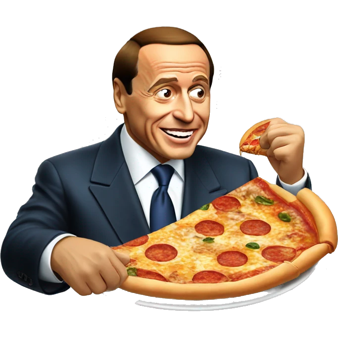 silvio berlusconi eating pizza emoji