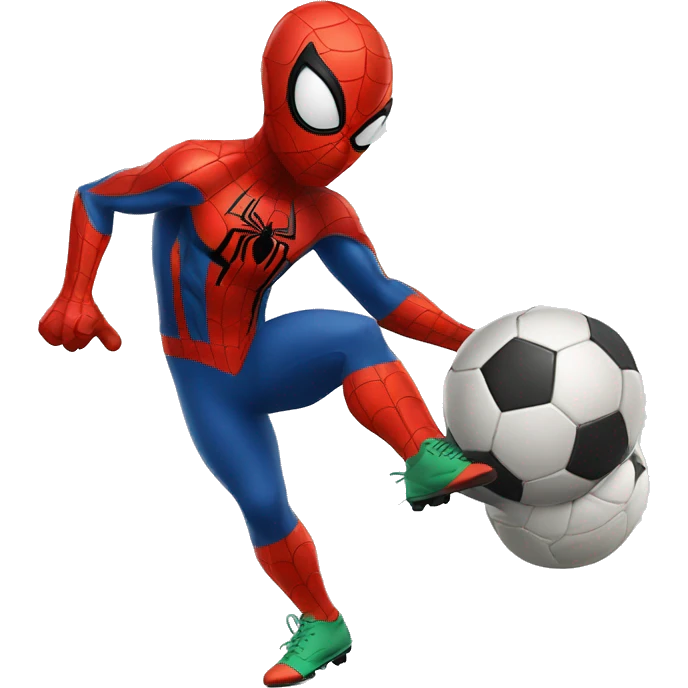 Spider-Man playing soccer emoji