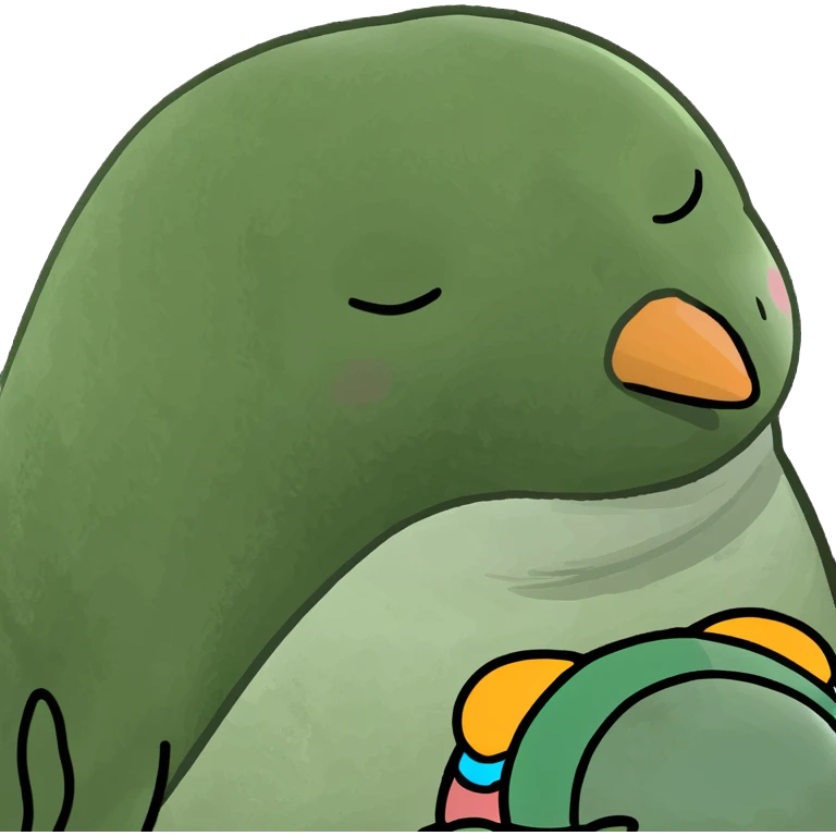 A pingüino sleeping on a bead.  emoji