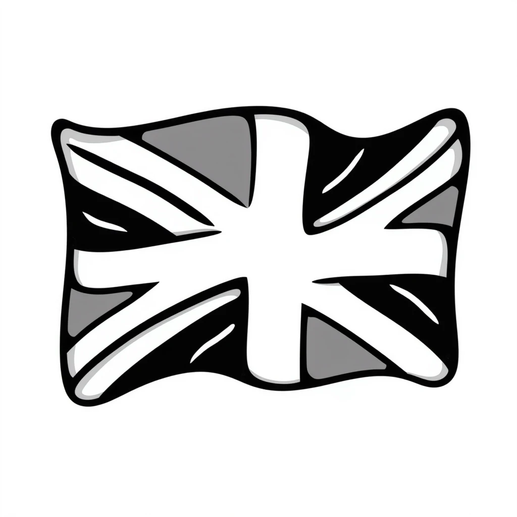 hand-drawn doodle style Union Jack (Great Britain flag) emoji