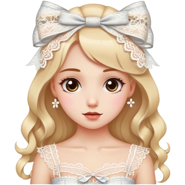 Girly aesthetic with lace and bows emoji