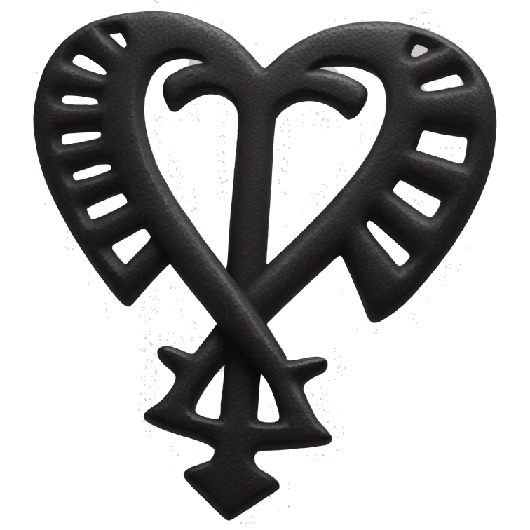 Black heart shape with ankh ￼ emoji