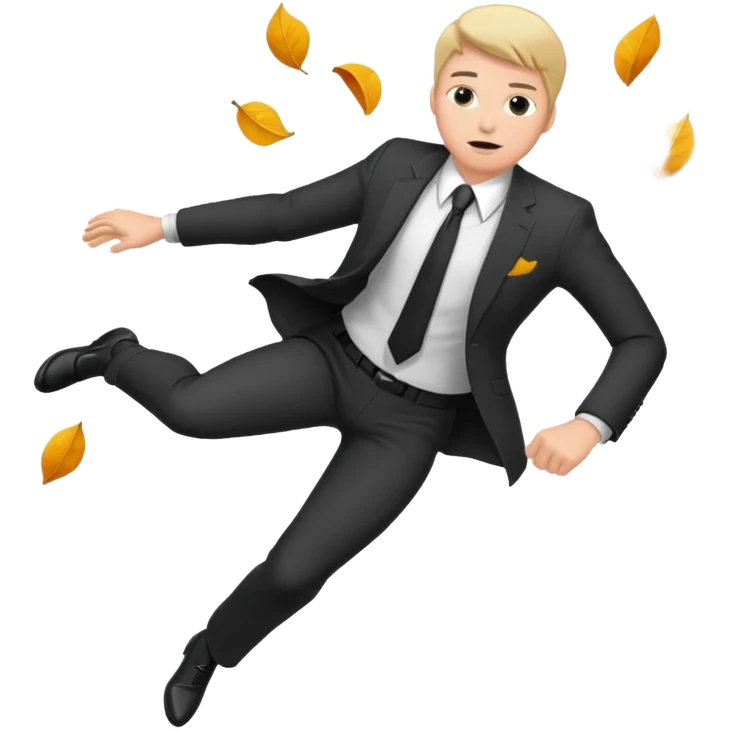 man in a suit falling emoji
