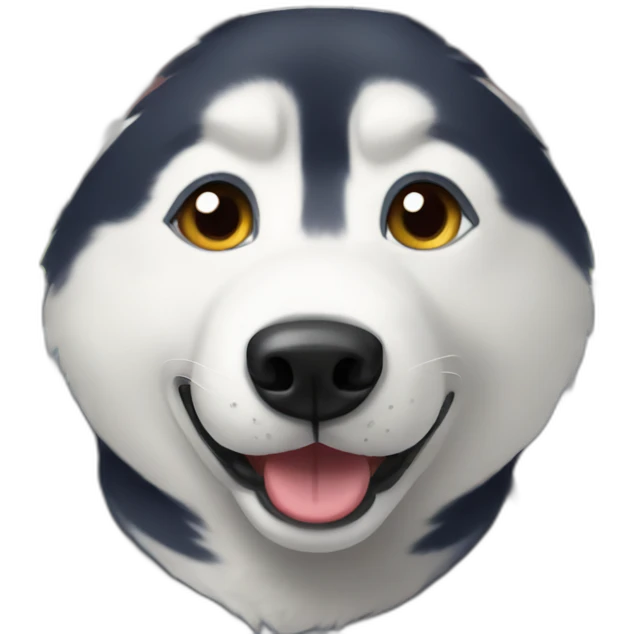 Husky in train emoji