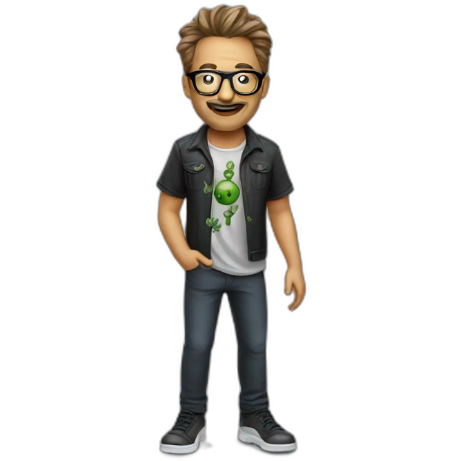 Biologist heavy metal shirt with glasses emoji